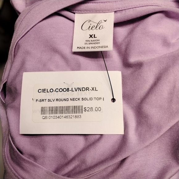 CIELO WOMEN'S LAVENDER TEE SHIRT SIZE XL - Picture 3 of 3